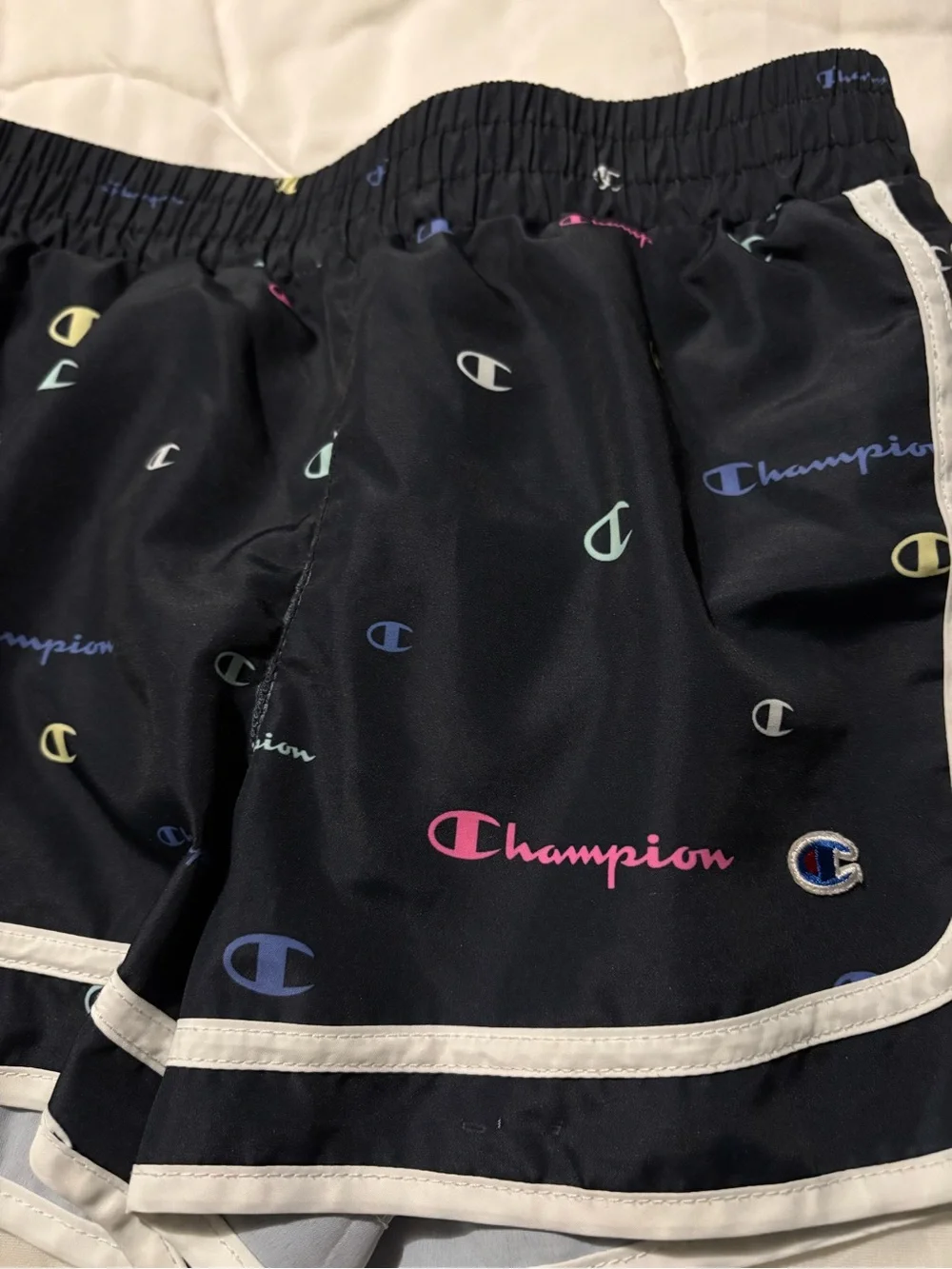 Champion Mint Tank Top with navy Logo-Print Shorts